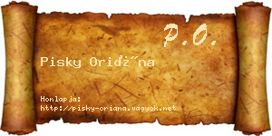 Pisky Oriána névjegykártya